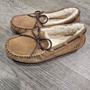 UGG Tan Suede Moccasin Slippers